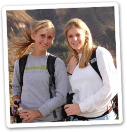 Annie Berberet and Charlotte Dawson high up in the Andes.
